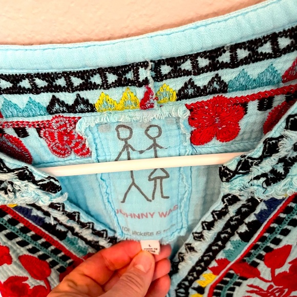 Johnny Was brand embroidered blouse, size L - Picture 3 of 6